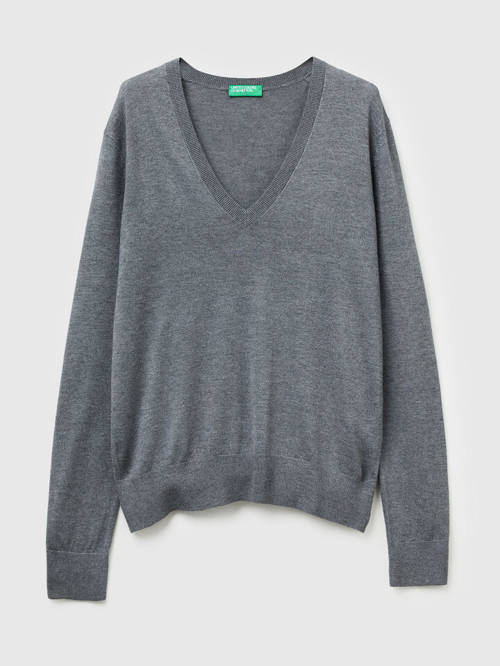 V NECK SWEATER L/S Women image number 5